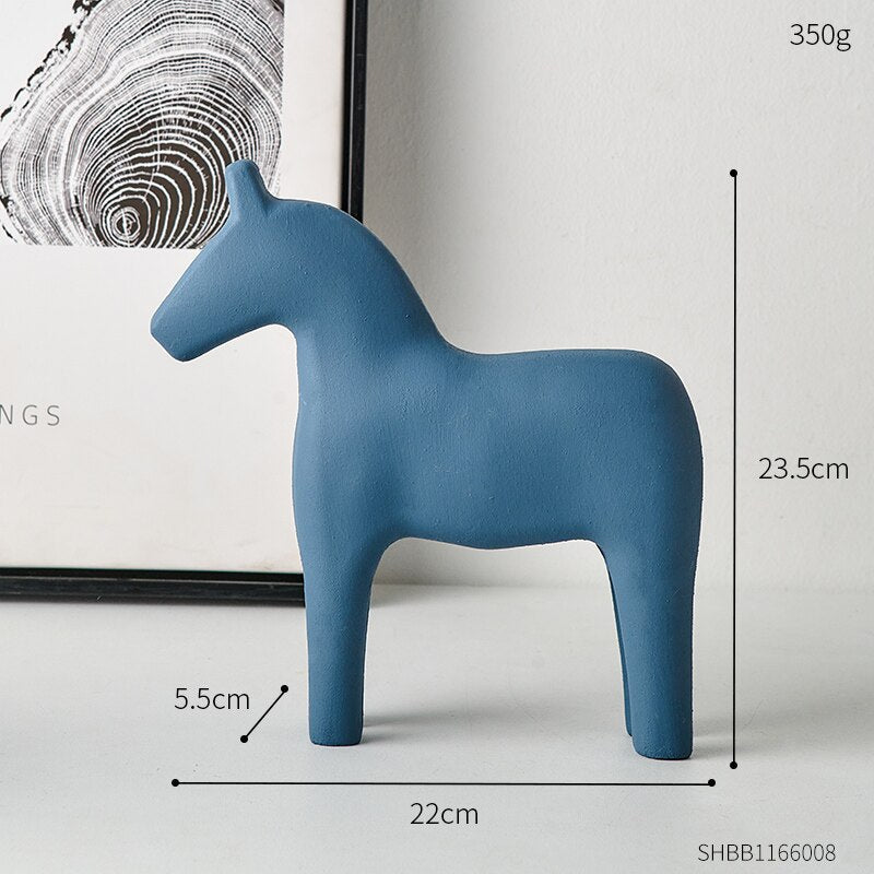 Colourful Wooden Horse Statue Home Decor