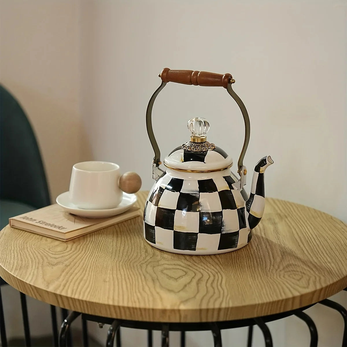 2,5 l karierter Keramik-Wasserkocher