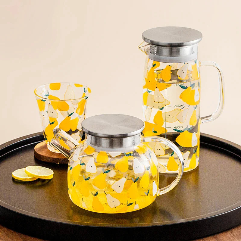 Pear Borosilicate Glass Teapot