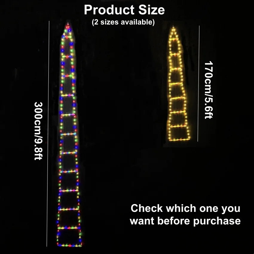 Échelle lumineuse de Noël à LED avec Père Noël
