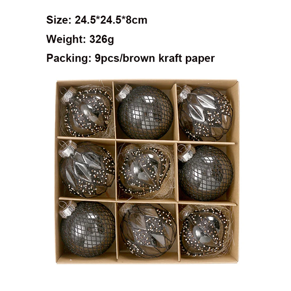 9pcs Transparent Net Christmas Ball Tree Decor