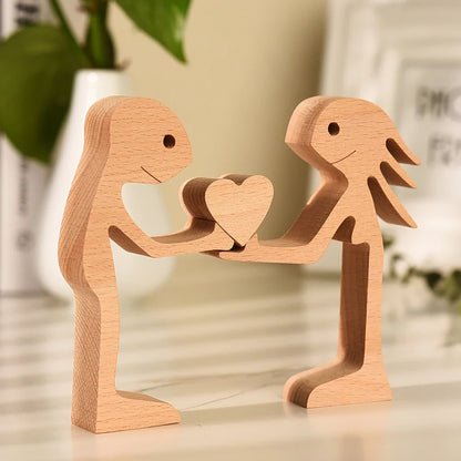 Family Wood Figurine