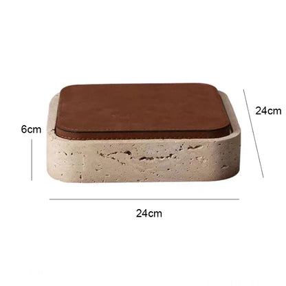 Luxury Travertine Jewelry Box with Lid