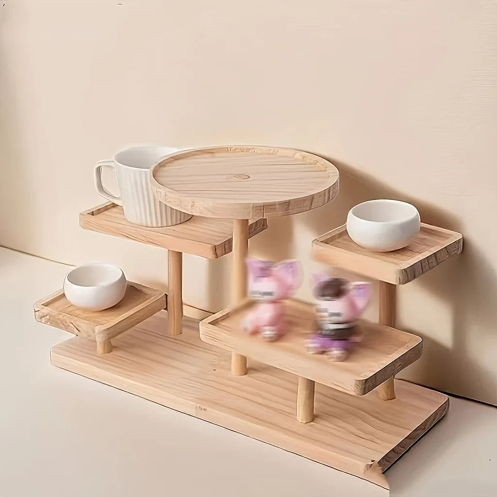 Multi-Tier Wooden Vanity Organizer Shelf