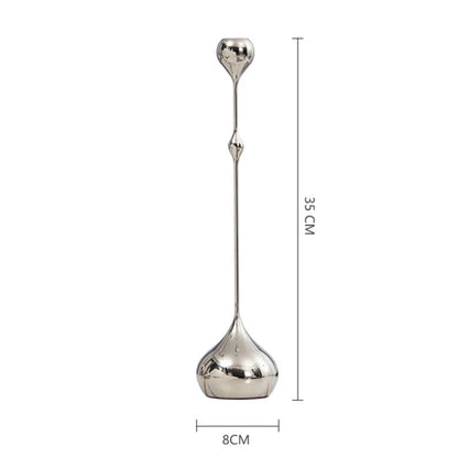 Stainless Steel Metal Candlestick Holder Romantic Table Decoration
