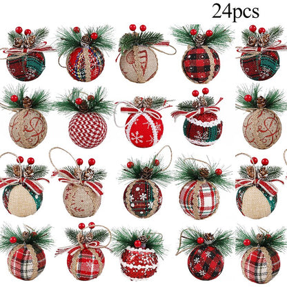 Classic Red And Green Plaid Christmas Balls