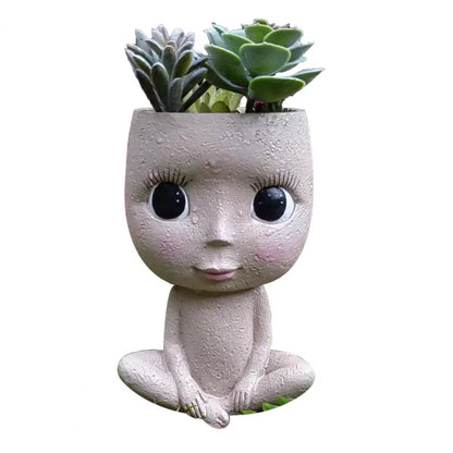 Cute Little Girl Flower Pot