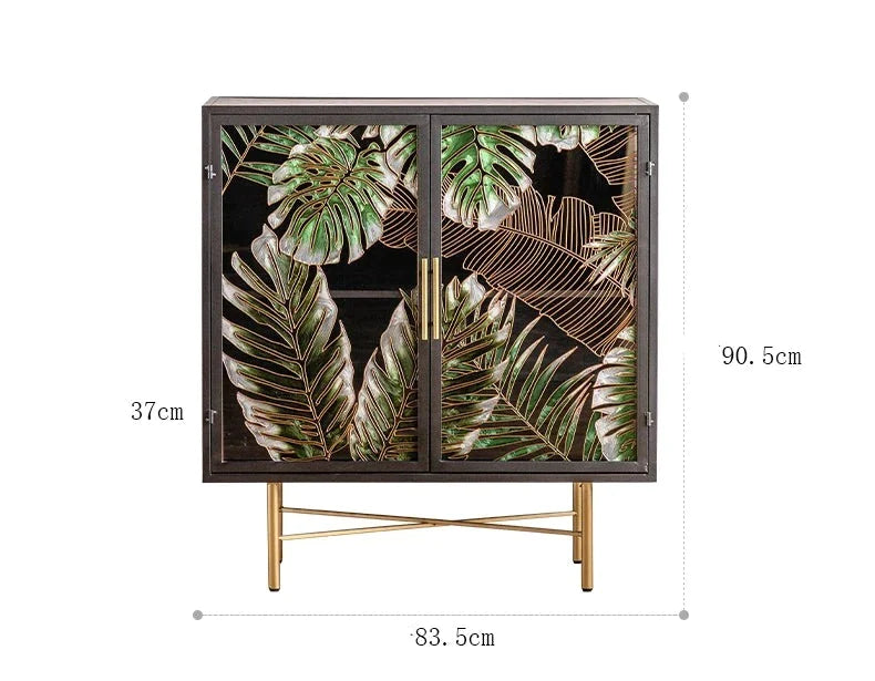 Monstera Leaves Metal Cabinet