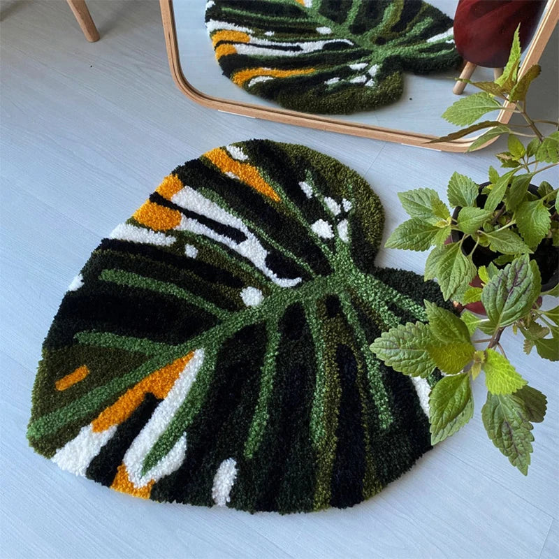 Handmade Monstera Floor Mat