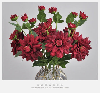 NordDahl Triple Bloom Artificial Dahlia Stem