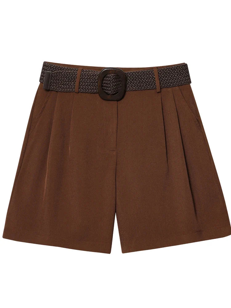 Ruvelle Belted Casual Shorts