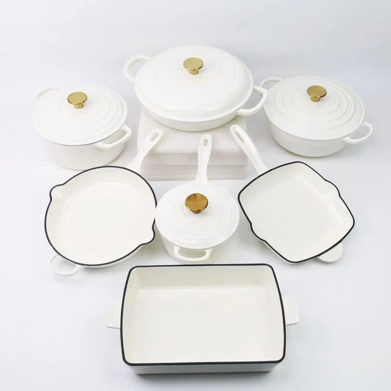 AuraNest™ 11-Piece Cast Iron Cookware Set