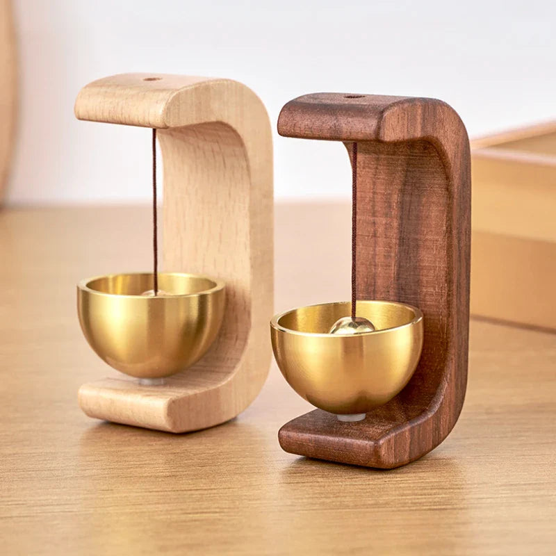 Magnetic Wooden Doorbell Chime with Copper Bell