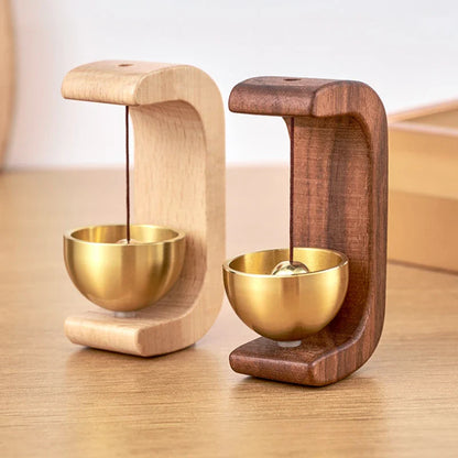 Magnetic Wooden Doorbell Chime with Copper Bell