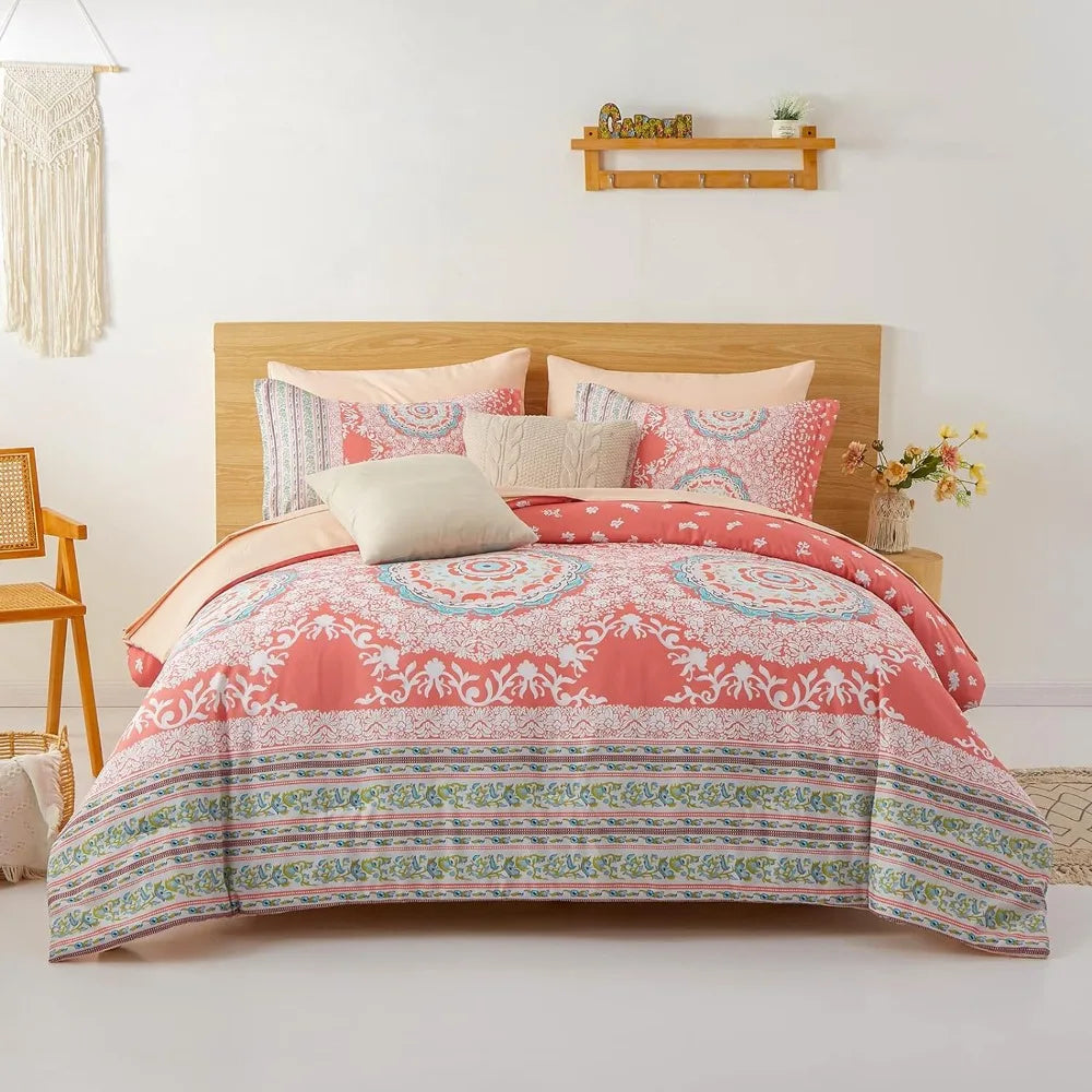 Pink Medallion Bedding Set