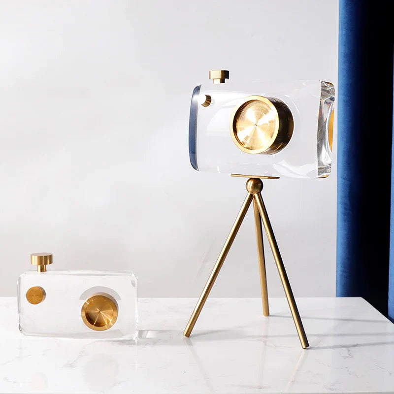 Modern Minimalist Gold Tripod Sculpture