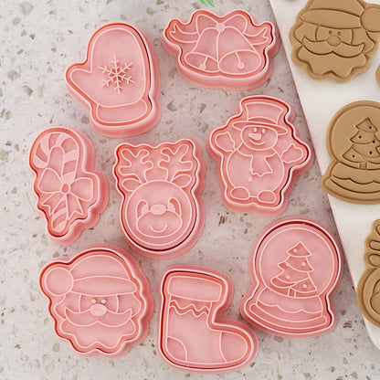 8Pcs 3D Christmas Cookie Mold