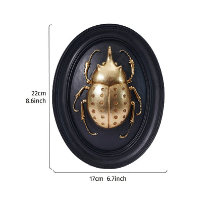Golden Beetle Resin Wall Decor- Insect Themed Accent