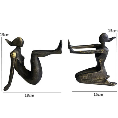 Modern Thinker Girl Statue - Abstract Character Home Decor bookend Figurine Home Decoration Accessories Living Room resin sculpture home decor Sculpture