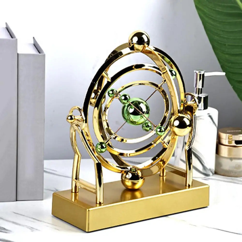Kinetic Art Desk Decor - Celestial Orbit Perpetual Motion Pendulum astronomy home decor celestial orbit pendulum erpetual motion ornament Figurine kinetic sculpture desk decor Lamp minimalist office decor Organizer Sculpture unique gift for him