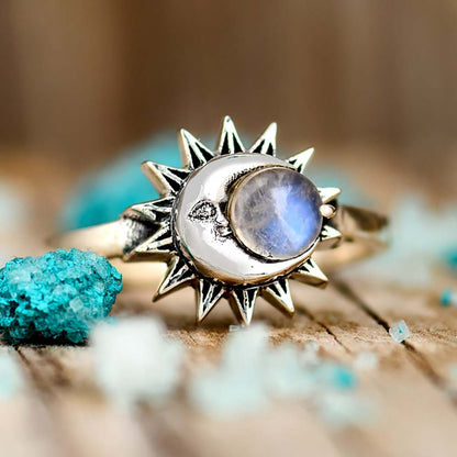 Ancient Sun And Moonstone Ring