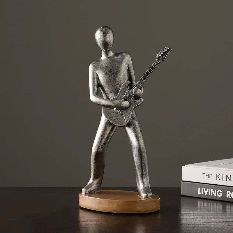 Abstract Musician Figurines - Resin Cello & Guitar Sculptures abstract musician figurine artistic home accessories cellist sculpture ornament Figurine guitarist figurine Lamp music lover gift resin sculpture home decor Sculpture