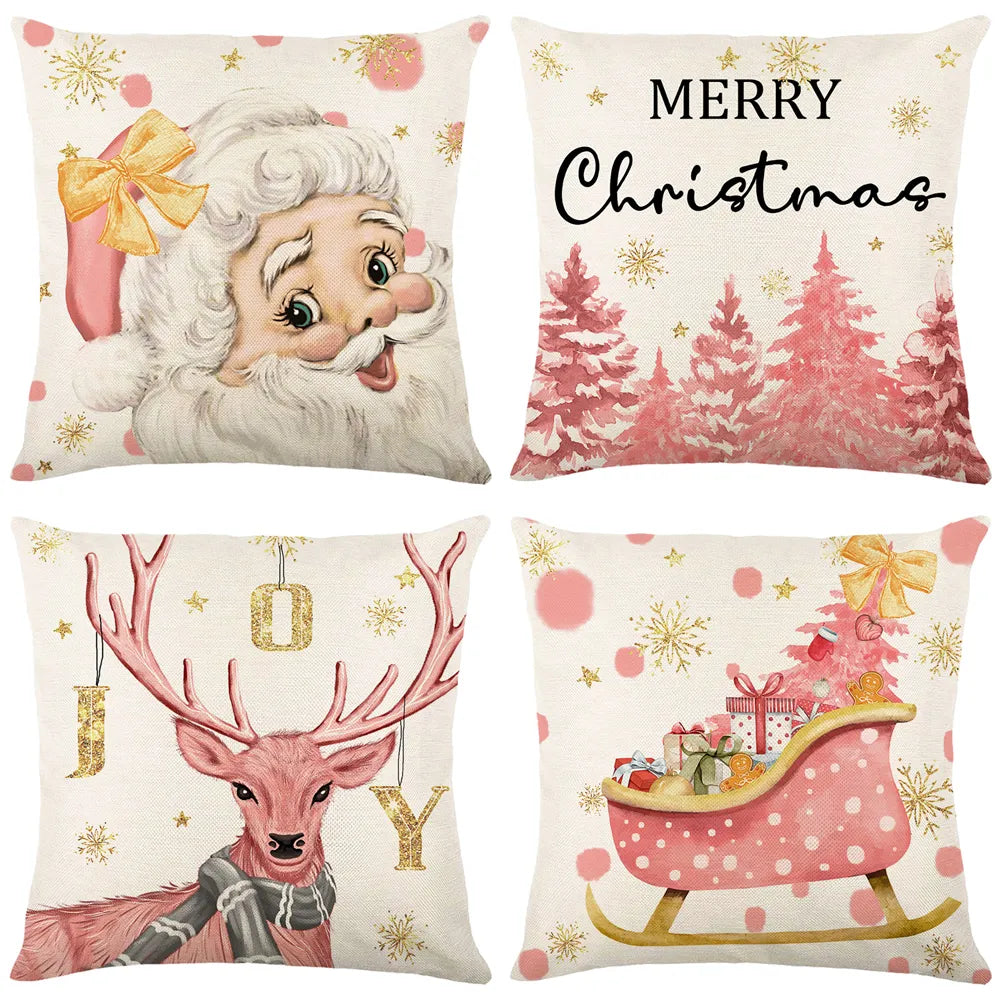 4 housses de coussin de Noël.