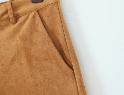 Suedelle Retro High-Waist Shorts