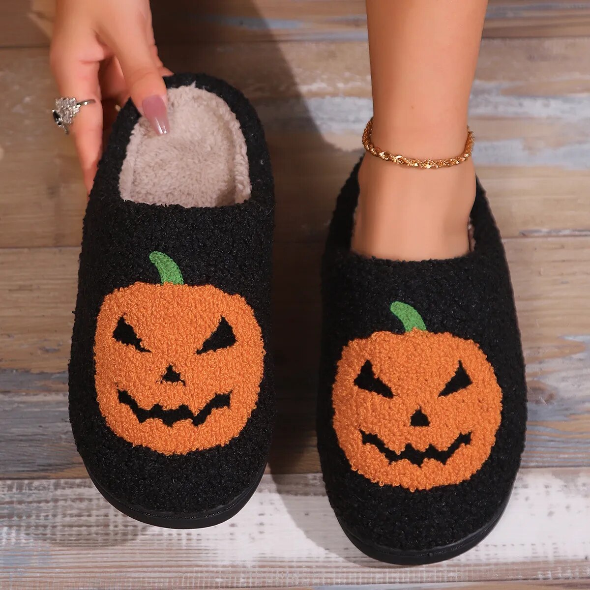 Pumpkin Halloween Slippers