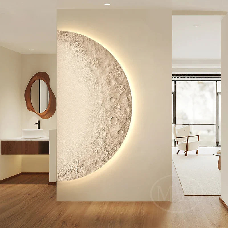 Mond abstrakte Textur Wandbild Wandlampe