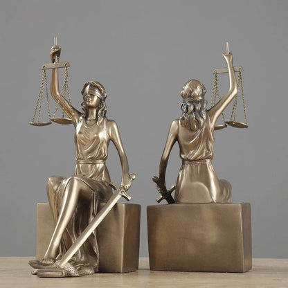 European Antique Justice Goddess Bookends