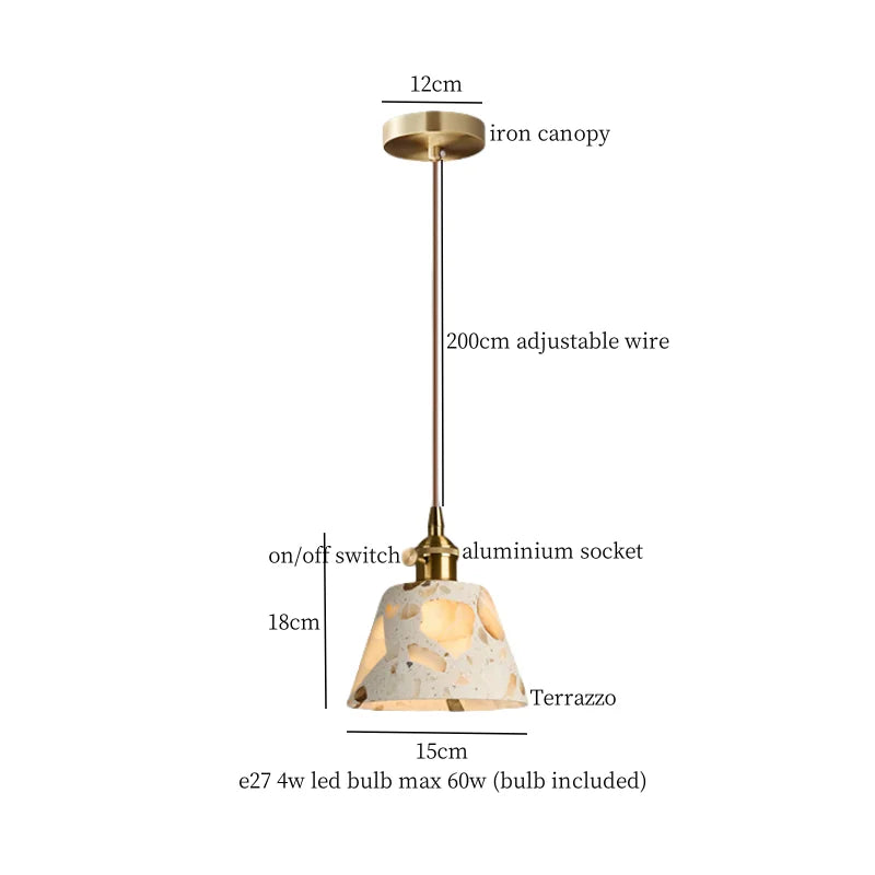 Terrazzo Stone Pendant Light