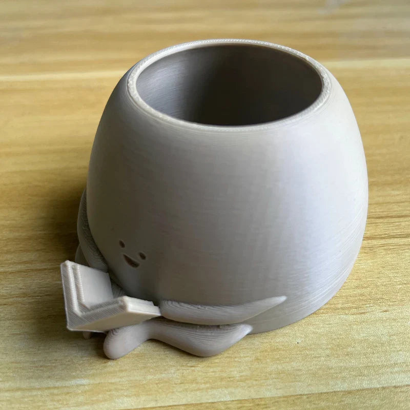 Cute Reading Book Pot