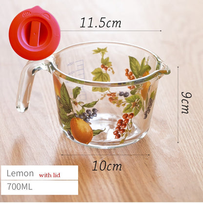 Retro Flowers Measuring Cup with Lid