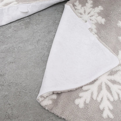 Gray Snowflake Christmas Tree Skirt