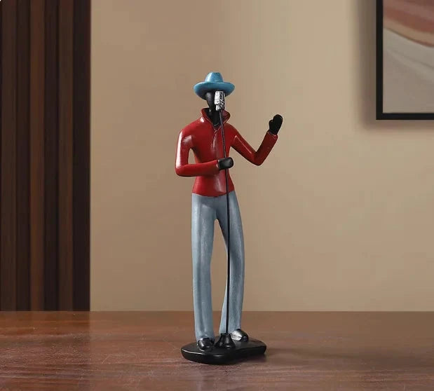 Retro Bookshelf Band Figurines - Cute Cartoon Home Decor Gifts artistic home accessories Figurine guitarist figurine Home decor music lover gift Sculpture