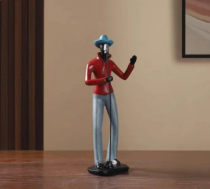 Retro Bookshelf Band Figurines - Cute Cartoon Home Decor Gifts artistic home accessories Figurine guitarist figurine Home decor music lover gift Sculpture