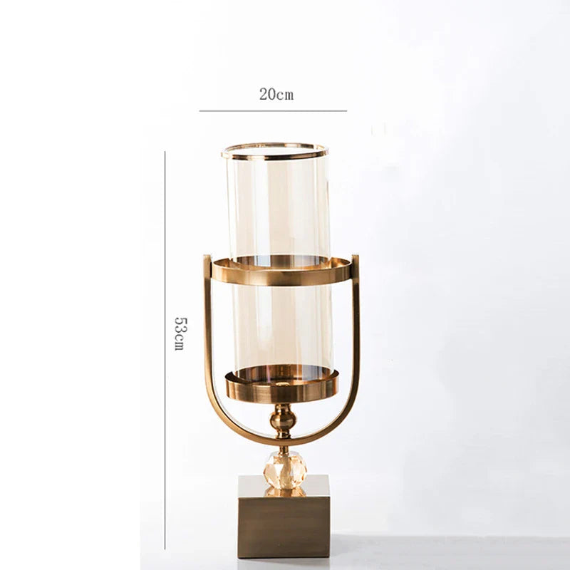 Elegant Gold and Glass Flower Vase