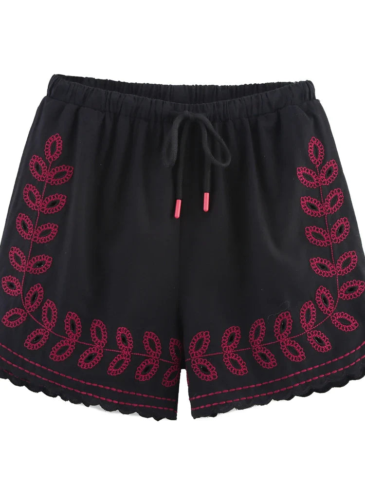 Auralisse Boho Embroidered Shorts