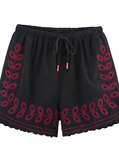 Auralisse Boho Embroidered Shorts