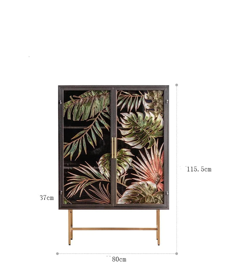 Monstera Leaves Metal Cabinet