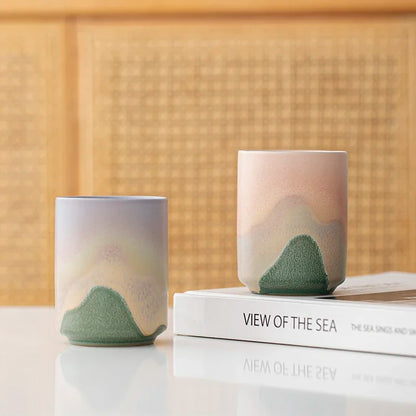 Handmade Rough Pottery Tea Cup for Gongfu Brewing, 230 ml