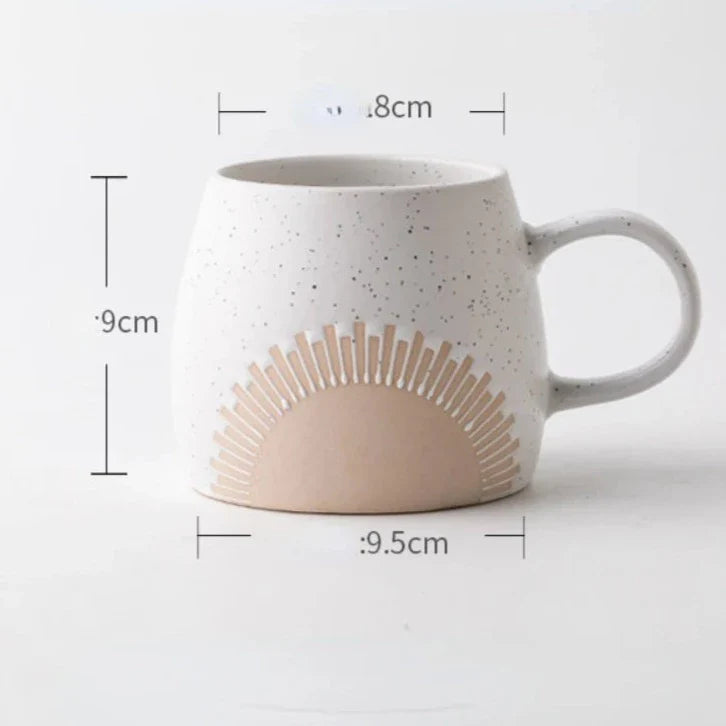 Embossed Minimalist Sun Coffee Mug