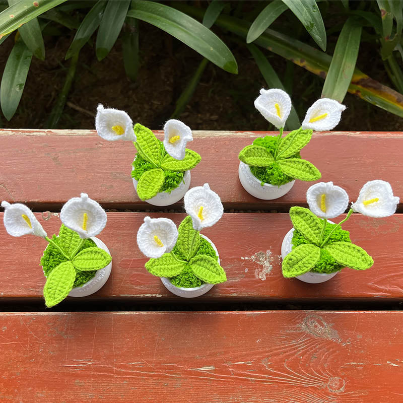 Hand Knitted Mini Potted Calla Lily