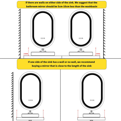 Luminous Halo Oval Smart Mirror
