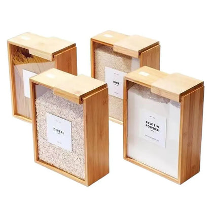 Bamboo Cereal and Food Dispenser
