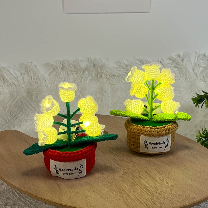 Hand-Knitted Lily Of The Valley Desk Lamp