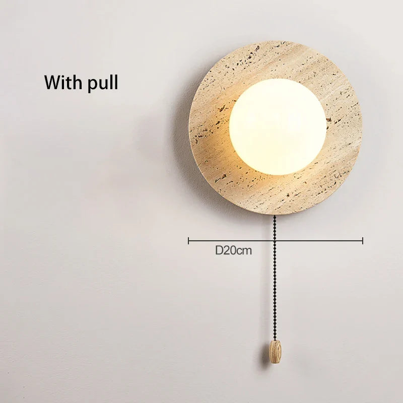 Horus Stone Bedside Light With Pull Switch