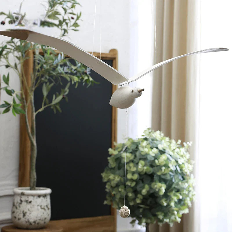 Handcrafted Wooden Flying Bird Mobile