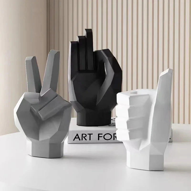 Sculptures de mains abstraites modernes 